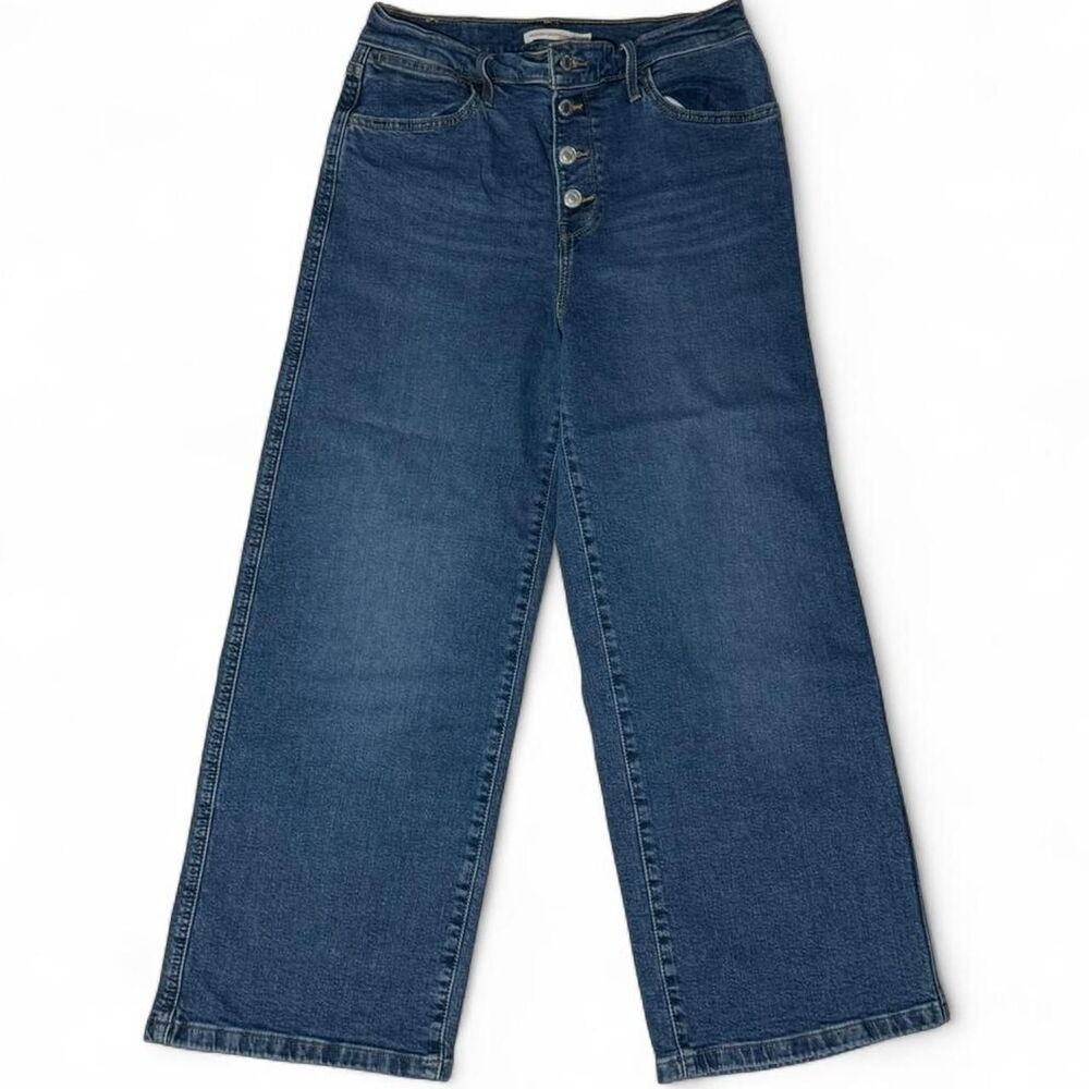Levi's Mile High Cropped Wide Leg Jeans Button Fly Women’s Size 29